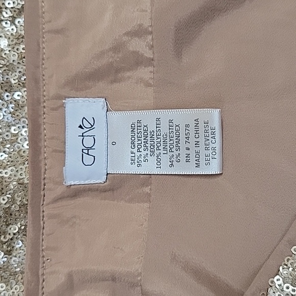 EUC- Cache Gold / Silver Metallic Sequin Mini Skirt Size 6 NWT - Picture 4 of 4